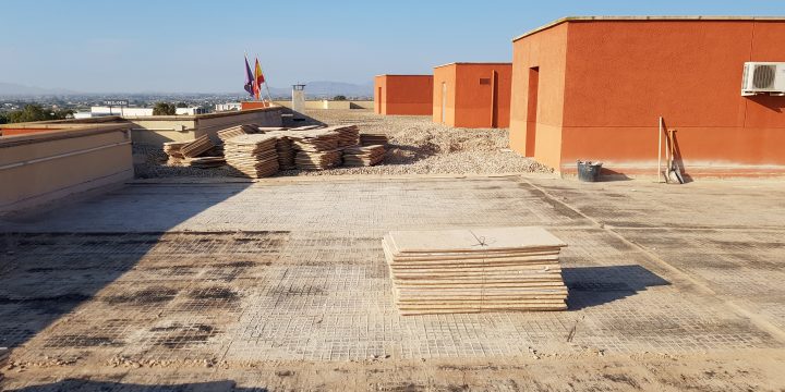 Reparación de cubierta en I.E.S. San Juan Bosco de Lorca (Murcia)
